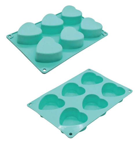 MOLDE DE SILICONA 6 CORAZONES CUPCAKE