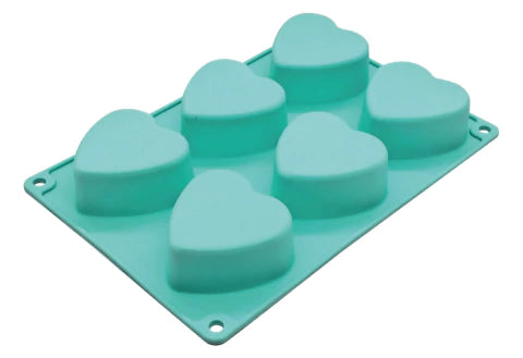 MOLDE DE SILICONA 6 CORAZONES CUPCAKE