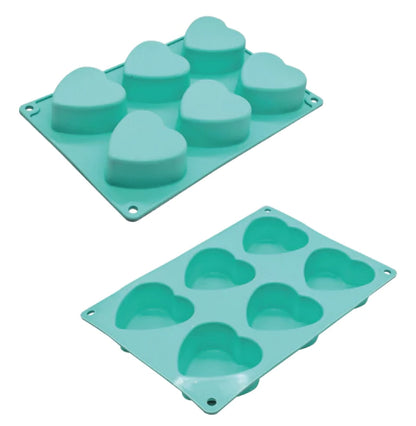 MOLDE DE SILICONA 6 CORAZONES CUPCAKE
